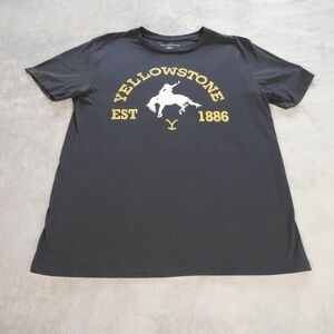 Yellowstone Est 1886 Mens Large Black Yellow Graphic Streetwear T-Shirt Unisex